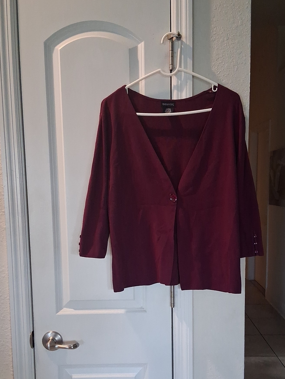 George Deep Plum V-Neck Button-Front Tunic